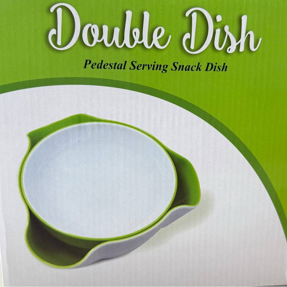Double Dish Pedestal Serving Snack Dish
